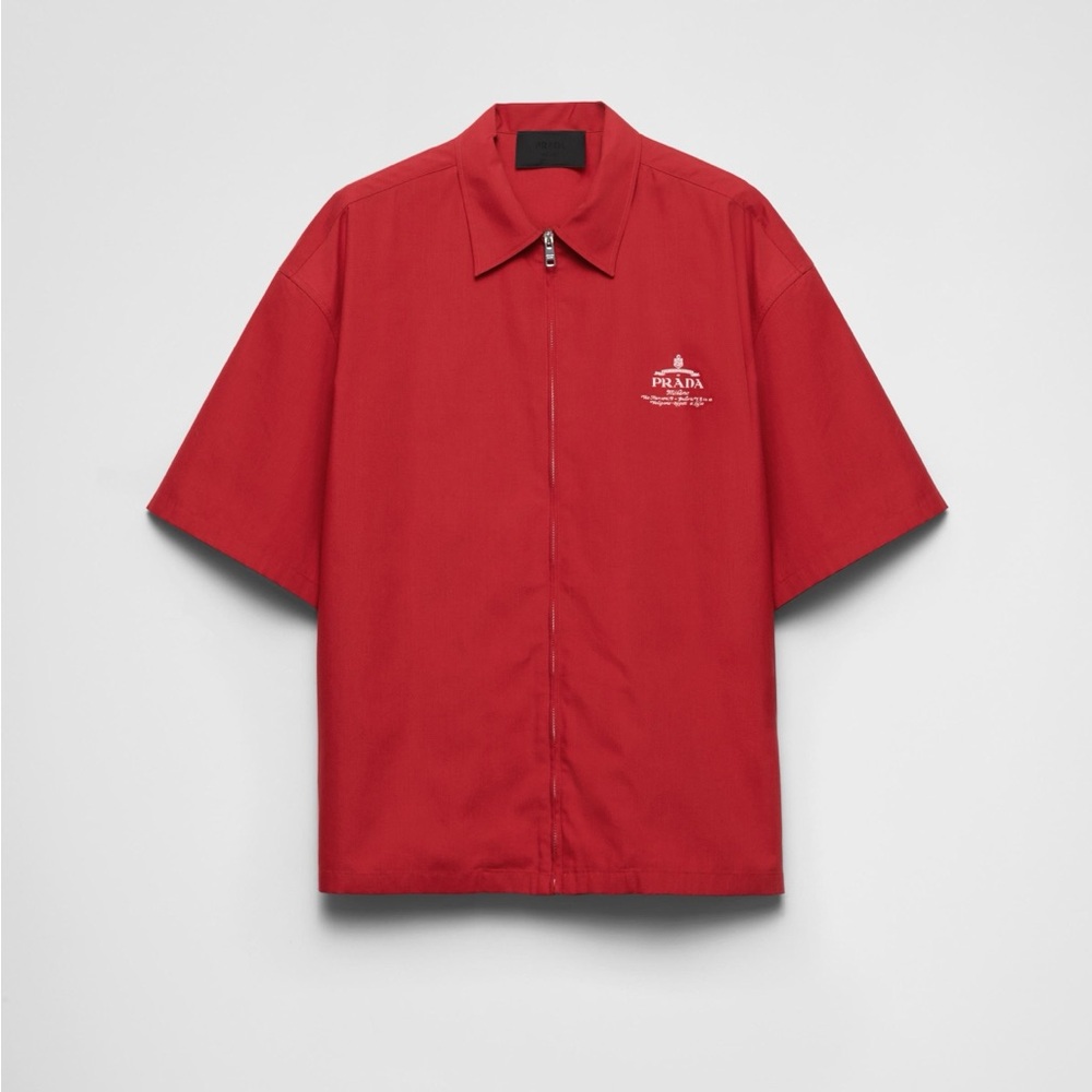 Prada Men's Casual Red Button Down Shirt